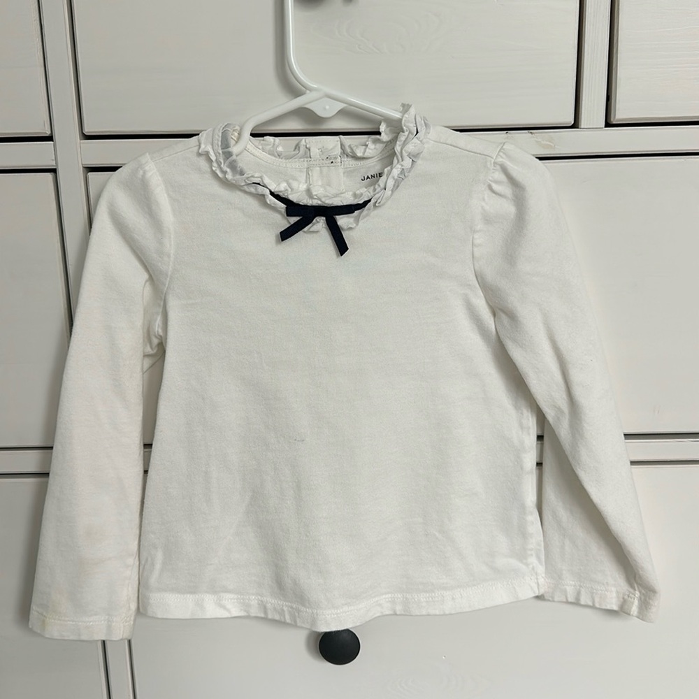 Janie and Jack Long Sleeve Ruffle Collar Top